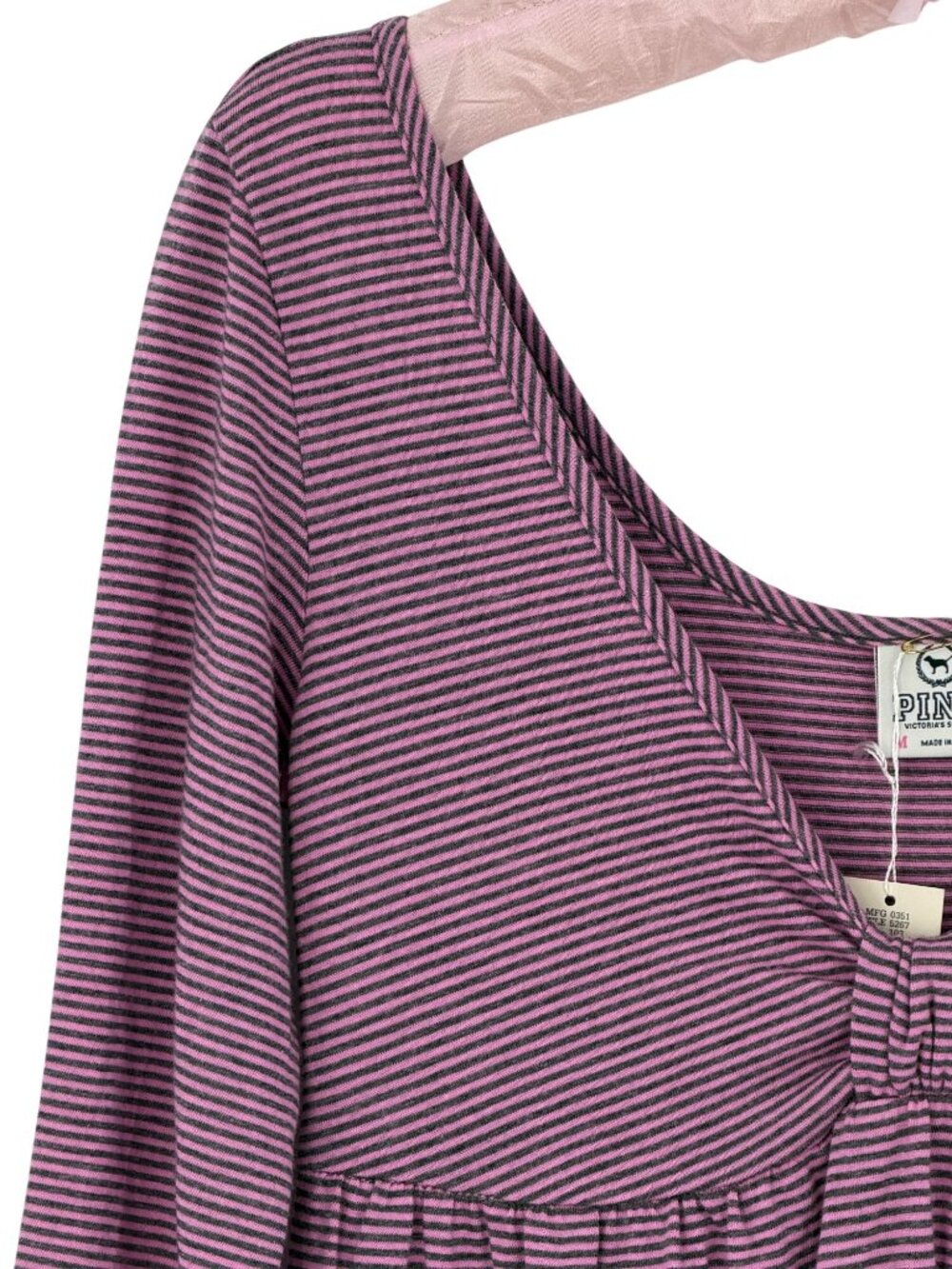 VTG NWT Victoria’s Secret PINK Striped Babydoll Dress | Indie Sleaze McBling Y2K - Picture 3 of 13